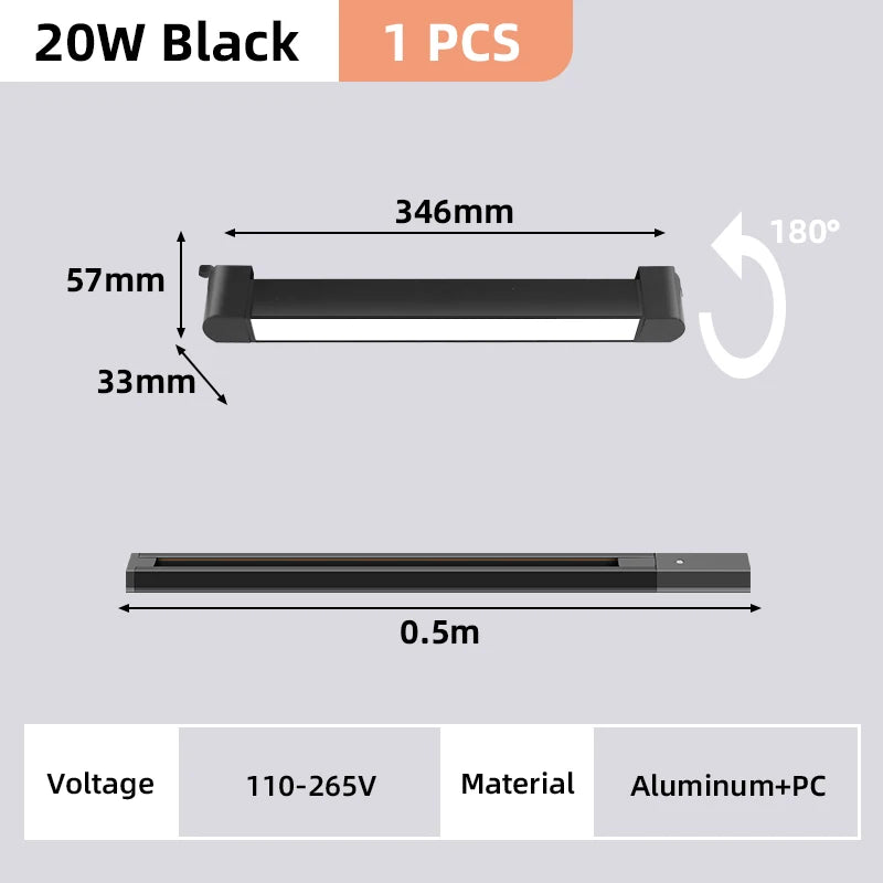 DecorBites™ LED Track Light Set for Home Decor - Modern Chandelier Lamp with Rail System
