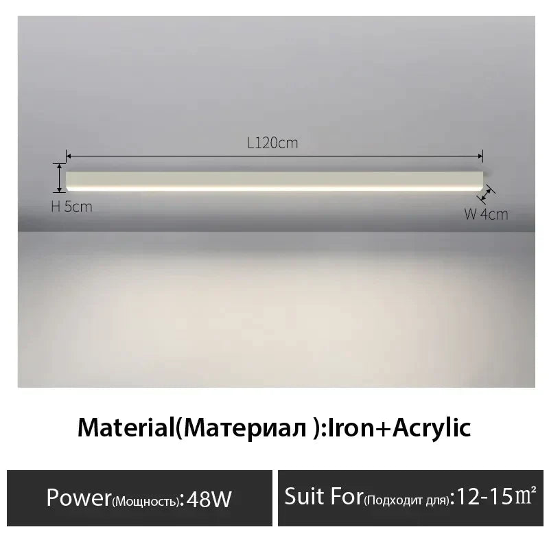 DecorBites™ Black Linear LED Ceiling Lamp for Living Room, Aisle, Dining Room
