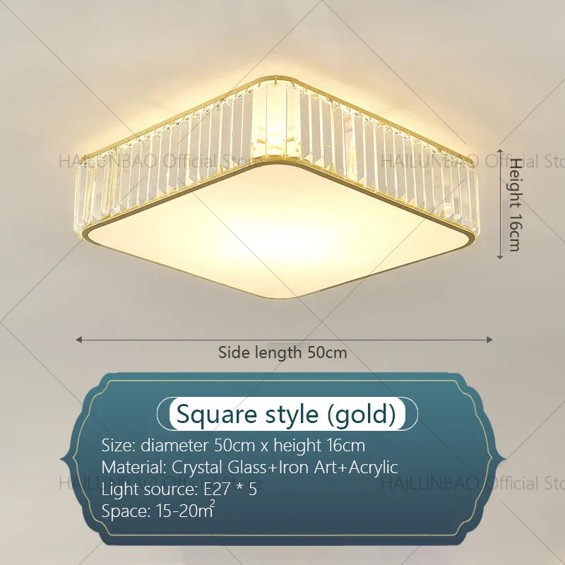 DecorBites™ Crystal Light: Modern Restaurant Hotel Ceiling Light for Living Room