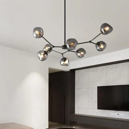 DecorBites™ Gray Lava Glass Chandelier LED Pendant Light Modern Nordic Design