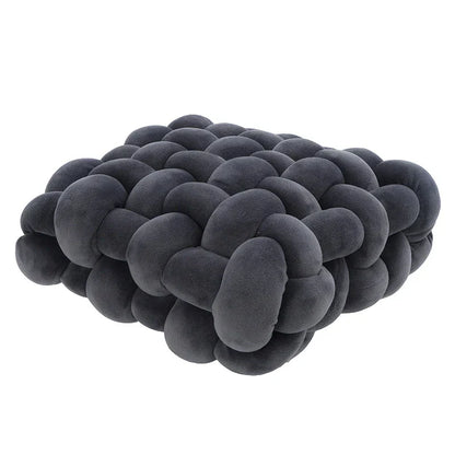 ™ Knot Square Pillows: Handmade Decor for Living Room, Bedroom, Office in Grey