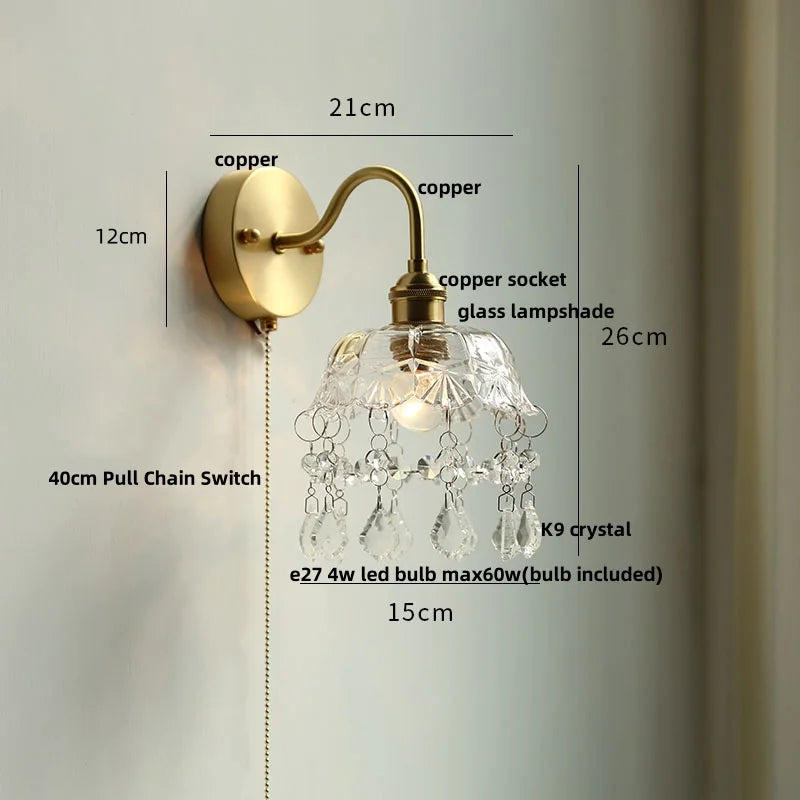 DecorBites™ Green Class Ball LED Wall Light with Copper Socket for Bedroom Living Dining Room