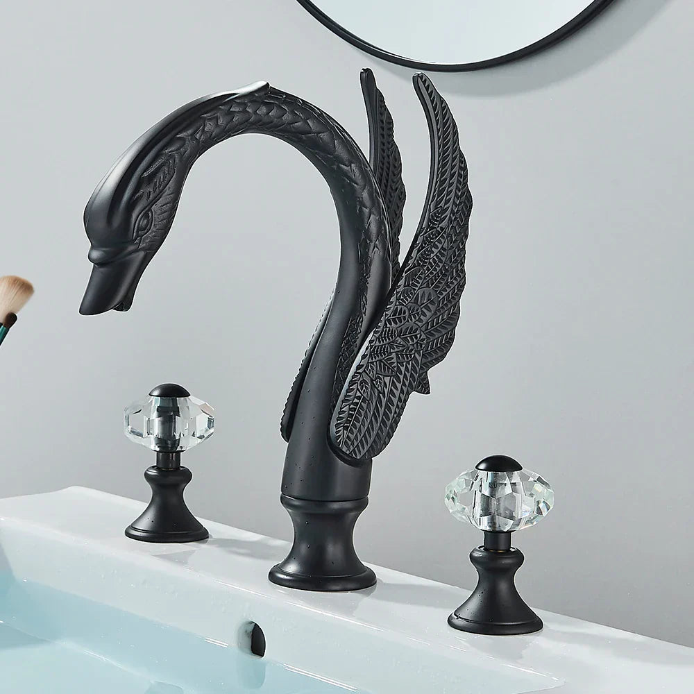 ™ Golden Swan Crystal Dual Handle Basin Tap
