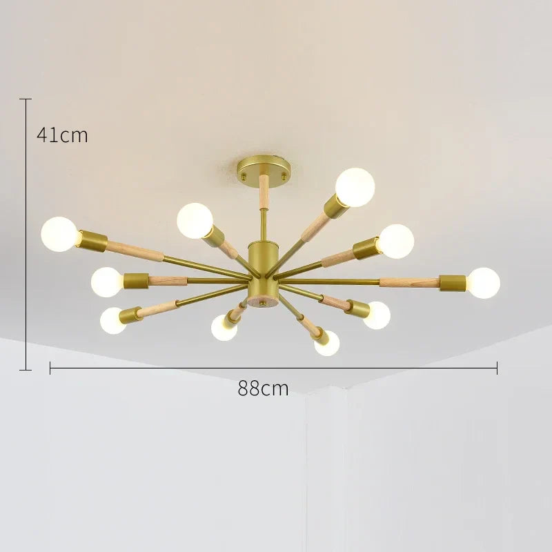 DecorBites™ LED Ceiling Lights with Wooden Lampshades for Modern Livingroom and Bedroom