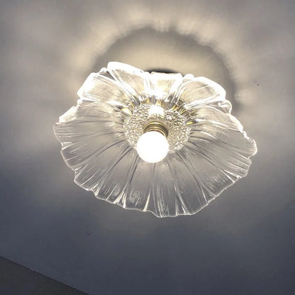 DecorBites™ Lotus Leaf LED Ceiling Lamp Purple Glass Nordic Copper Interior Lighting