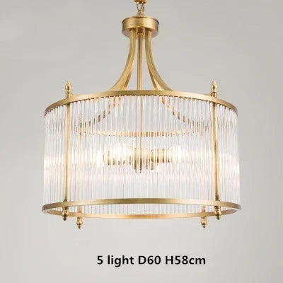 ™ Golden Copper Glass Chandelier LED Ceiling Pendant Light