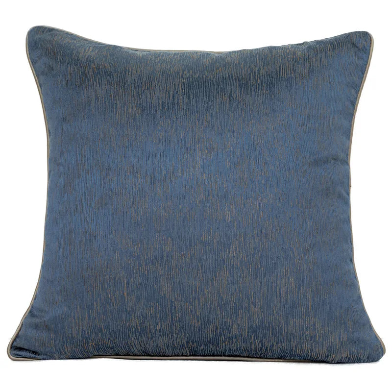 DecorBites™ Blue Geometry Jacquard Pillow Cover 45x45cm Sofa Decoration