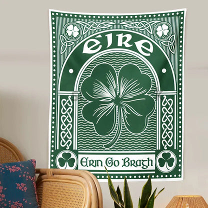 DecorBites™ Clover Psychedelic Gothic Wall Tapestry St. Patrick's Day Celtic Art