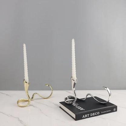 DecorBites™ Geometric Gold Candlestick Holder Centerpiece