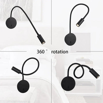 DecorBites™ 3W LED Wall Spot Light with On/Off Switch, Flexible Desk Reading Lamp