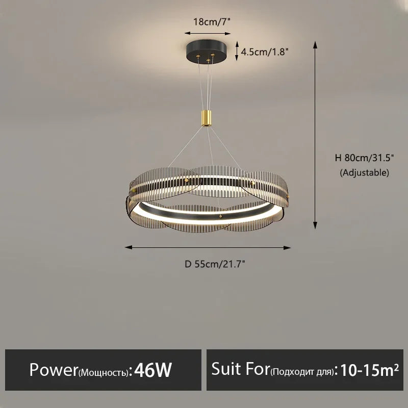 DecorBites™ LED Pendant Light: Modern Minimalist Chandelier for Living, Dining, Kitchen, Bedroom, Office