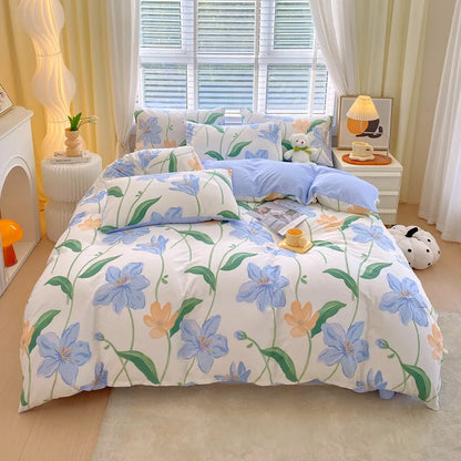 DecorBites™ Cotton Single Duvet Cover - Skin Friendly Quilt Cover for Single King Bed