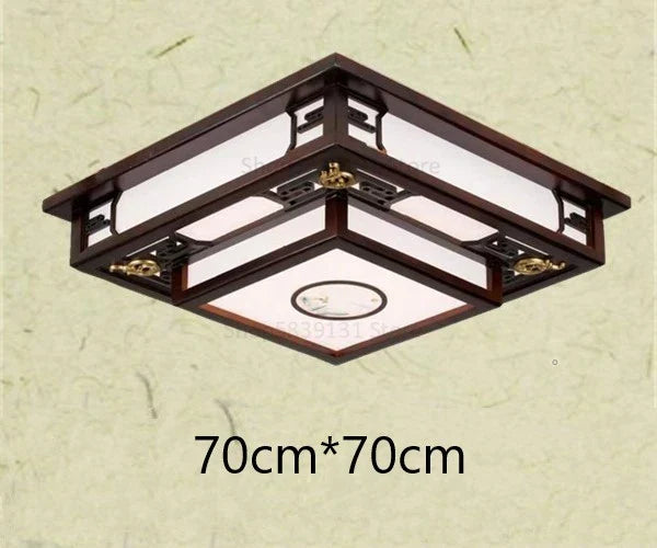 DecorBites™ Antique Style Solid Wood Led Ceiling Light for Living Room Bedroom & Study