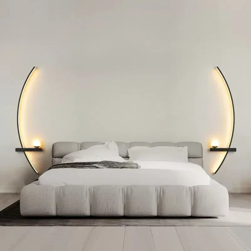 DecorBites™ Black Gold Modern Wall Sconce for Bedroom Study Home Indoor Lighting
