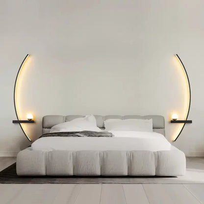 DecorBites™ Black Gold Modern Wall Sconce for Bedroom Study Home Indoor Lighting