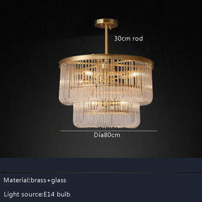 DecorBites™ Glass Bar Chandelier Minimalist Designer Hanglamp for Living Room Luxe Lighting