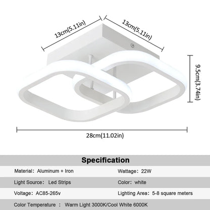 DecorBites™ Acrylic LED Ceiling Lamp: Modern Nordic Chandelier for Living Dining Room & Aisle