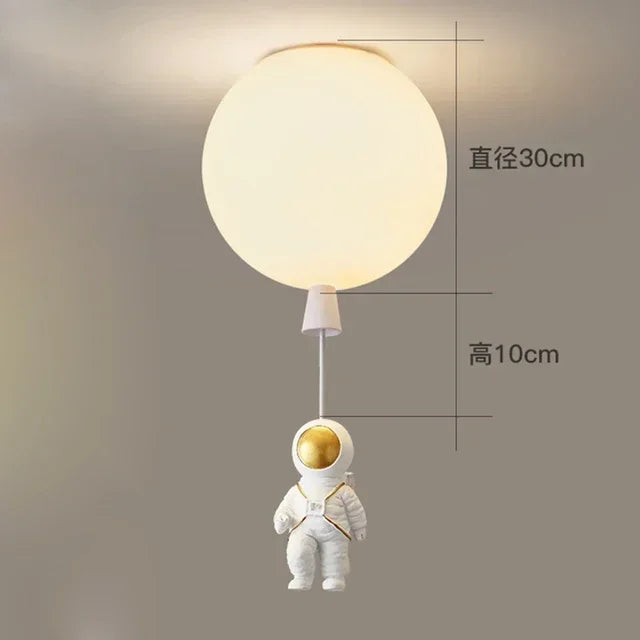 DecorBites™ Astronaut Balloon Ceiling Lamp: Modern Minimalist LED Chandelier for Kids' Room