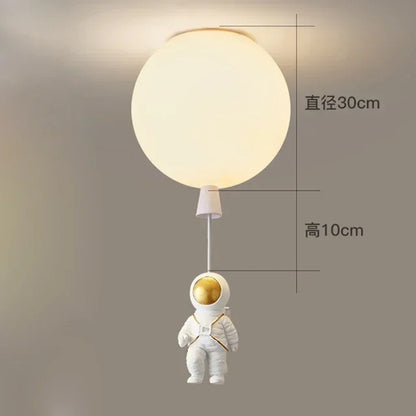 DecorBites™ Astronaut Balloon Ceiling Lamp: Modern Minimalist LED Chandelier for Kids' Room