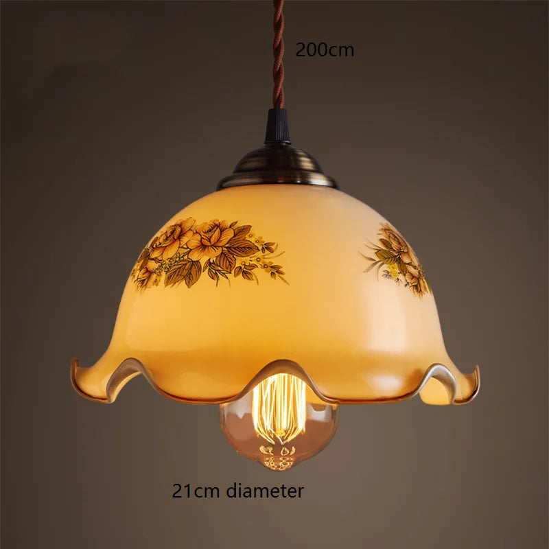 ™ Green Glass LED Pendant Light for Home, Restaurant, Bar, and Loft Style Decor.