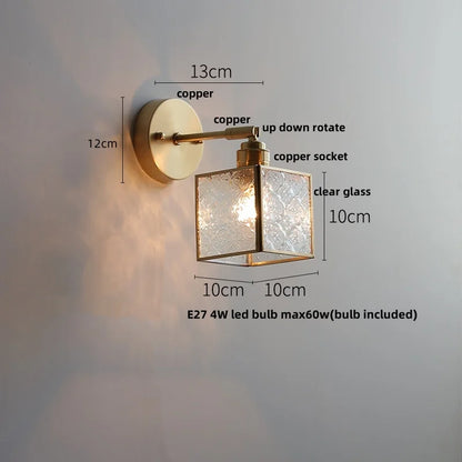 DecorBites™ Glass Wall Light Sconce Modern Nordic Bedside Lamp Aisle Hallway Balcony Lighting