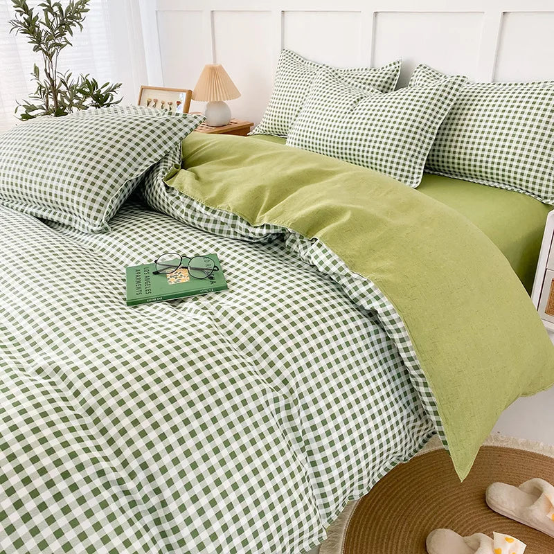 DecorBites™ Lattice Plant Geometric Pattern Bedding Set with Sheet Pillows