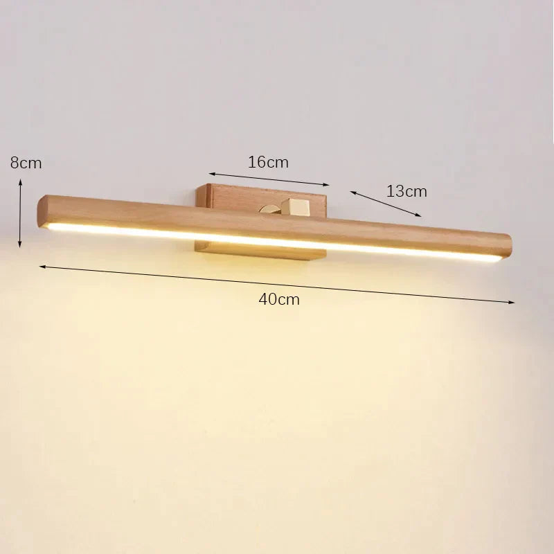 DecorBites™ Black Walnut Mirror Lamp Wall Light with Led, Scandinavian Design