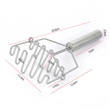 DecorBites™ Double-layer Stainless Steel Potato Masher & Food Crusher for Kitchen Vegetable Fruit
