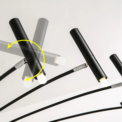 DecorBites™ Black Sputnik Chandelier: Nordic Design, Adjustable Lighting for Home Décor