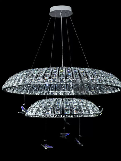 DecorBites™ Crystal Butterfly Pendant Light: Italian Postmodern Luxury Lamp for Villa Duplex Building