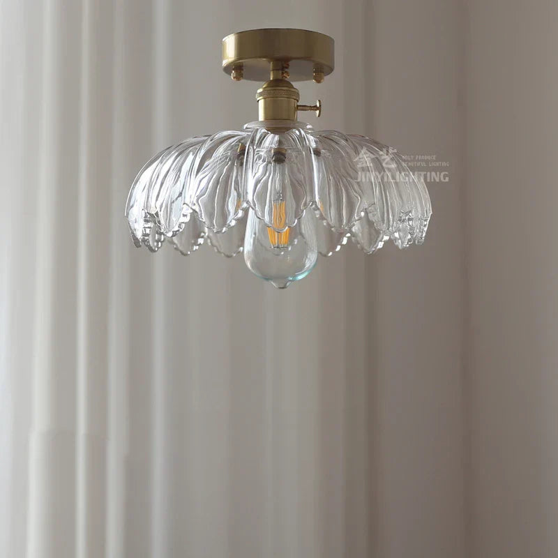 DecorBites™ Glass Industrial Pendant Light: Loft Style Fixture with Copper Socket for Home Decor