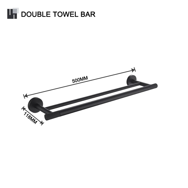 DecorBites™ Bathroom Hardware Set: Towel Rack, Toilet Brush, Paper Holder, Soap Dispenser, Towel Bar, Hook