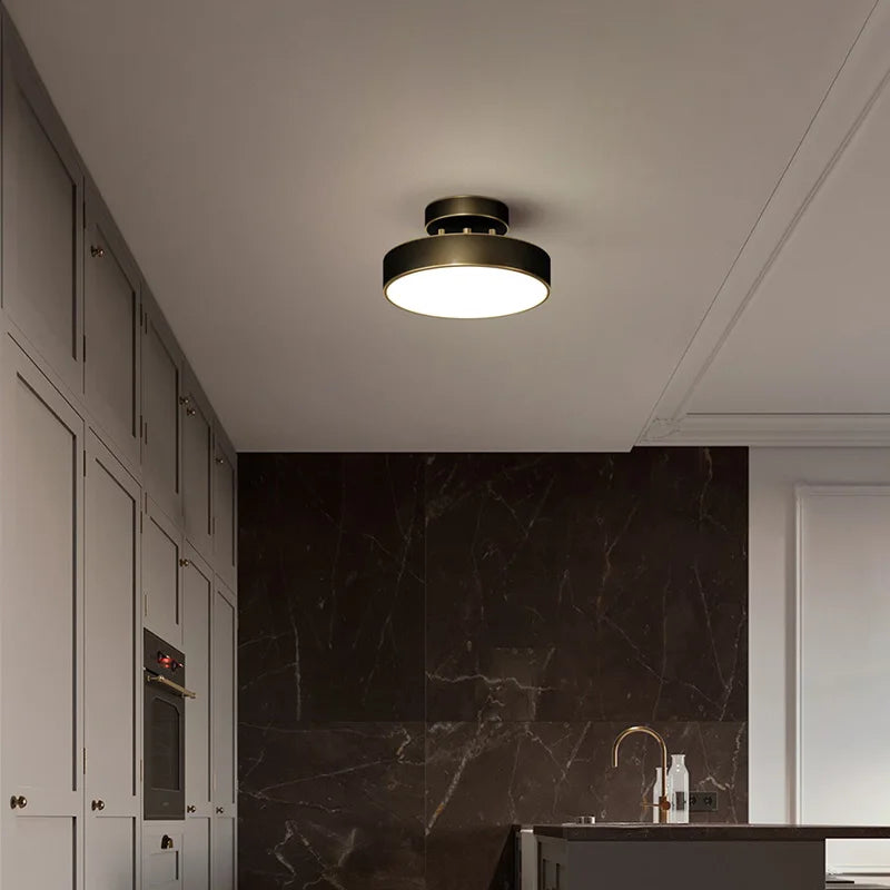 DecorBites™ Brass LED Ceiling Chandelier: Adjustable, Modern Fixture for Bedroom, Living Room, Kitchen, Aisle.