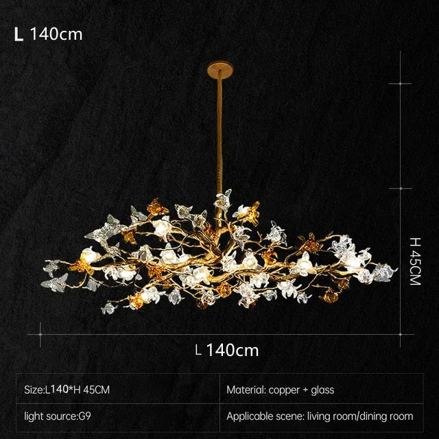 DecorBites™ Copper Branch Pendant Chandelier for Luxury Living Room & Restaurant