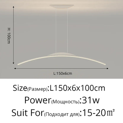DecorBites™ LED Ceiling Pendant Lamp: Minimalist Chandelier, Height Adjustable, Home Decor Solution