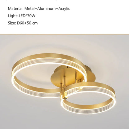 DecorBites™ Acrylic Round Ring Ceiling Light LED Chandelier Modern Minimalism for Living Room and Kitchen