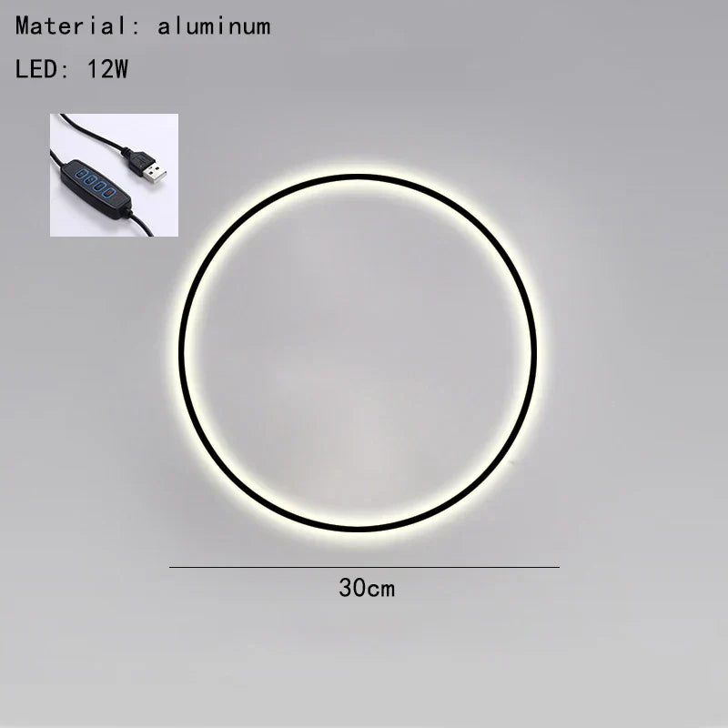 DecorBites™ Black Gold Dimmable Wall Light USB Plug Bedroom Sconce