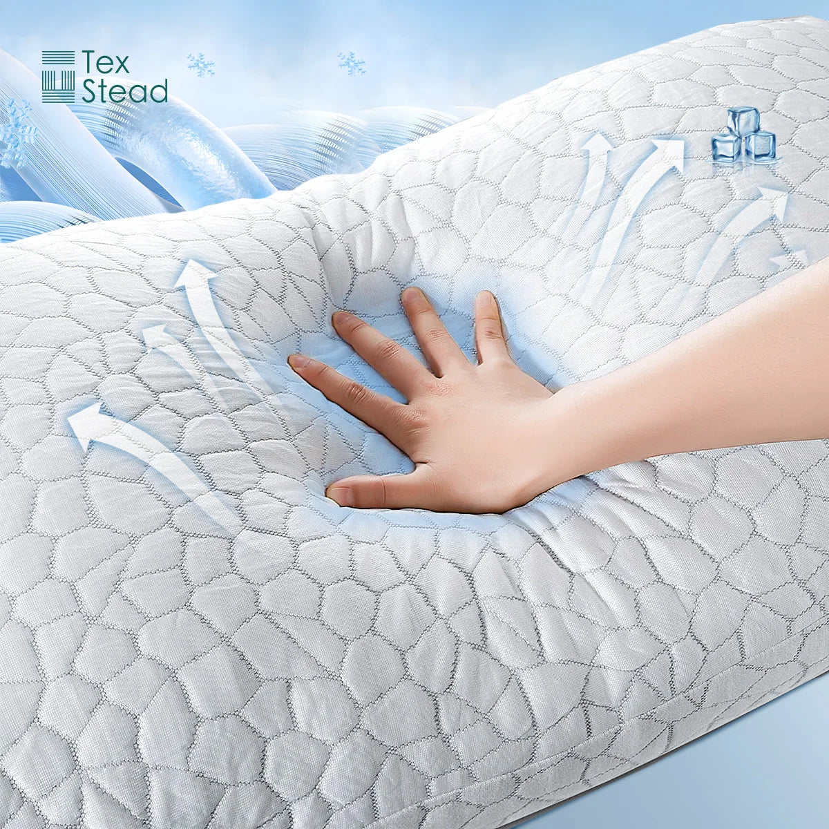 DecorBites™ Cooling Shredded Sponge Memory Foam Pillow - Medium Firm Support
