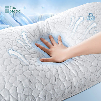 DecorBites™ Cooling Shredded Sponge Memory Foam Pillow - Medium Firm Support