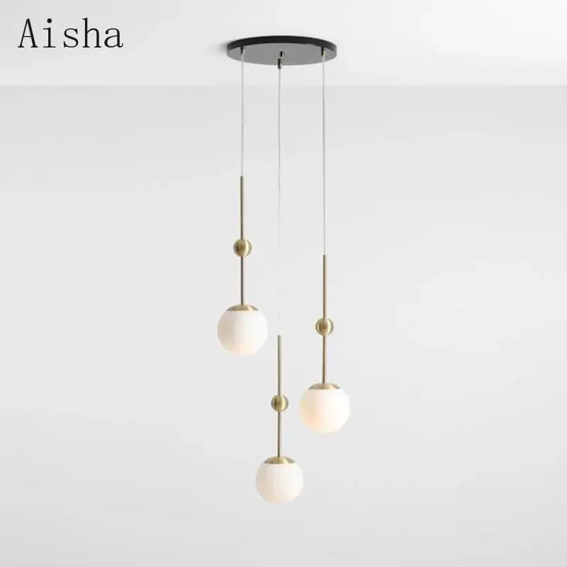 ™ Gold Glass Chandelier 3-Head Lamp Fixture for Living & Dining Room