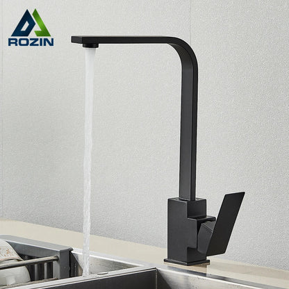 DecorBites™ Brushed Nickel Kitchen Faucet | 360 Rotate Hot Cold Mixer Tap | Single Lever