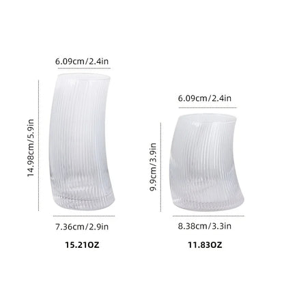 DecorBites™ 450ml/300ml Sail-Shaped Glass Cups | Elegant Glassware for Tea, Juice