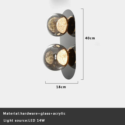 DecorBites™ Glass Ball Sconce Lamps Round Wall Decor Lights for Luxurious Room & Aisle