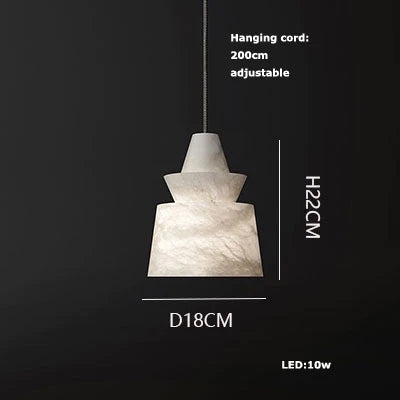 DecorBites™ Alabaster Pendant Lights LED Designer Hanging Lamps For Living Room
