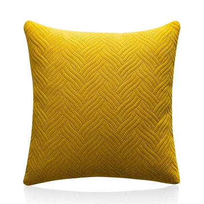 DecorBites™ Blue Wave Crimping Quilted Cushion Cover for Home Sofa Bed Decor