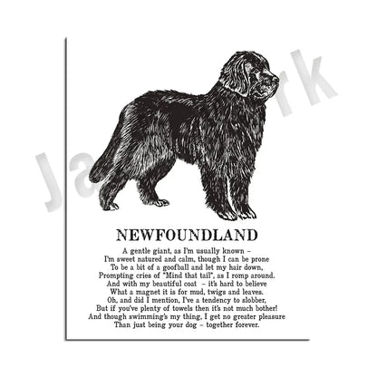 DecorBites™ Dog Breed Poetry Poster Collection: Vizsla, Pomeranian, Manchester Terrier, and More