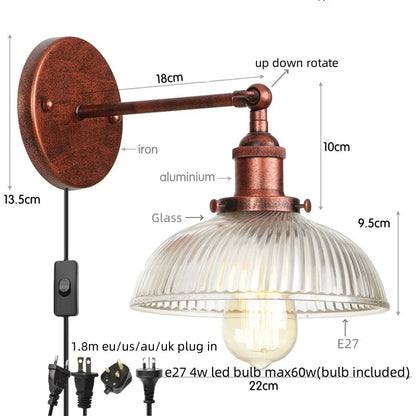DecorBites™ Clear Glass LED Wall Sconce | Industrial Rural Stair Light Fixtures