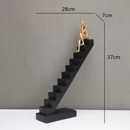 DecorBites™ Golden Man Climber Staircase Abstract Sculpture Home Decor Ornaments