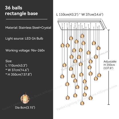 DecorBites™ Crystal Bubble Ball Pendant Light for Home Decor and Hospitality Spaces