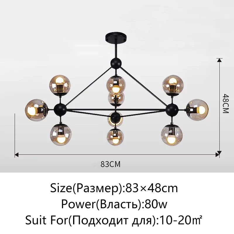 DecorBites™ Glass Ball Chandelier Modern Minimalist Decor Lighting